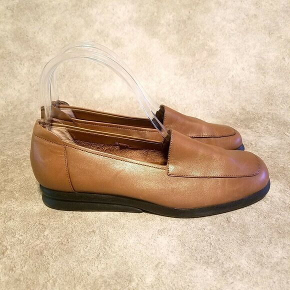 Lizflex by Liz Claiborne Womens Charleston Sz 7 Brown Leather Slip On Loafers - Picture 4 of 9